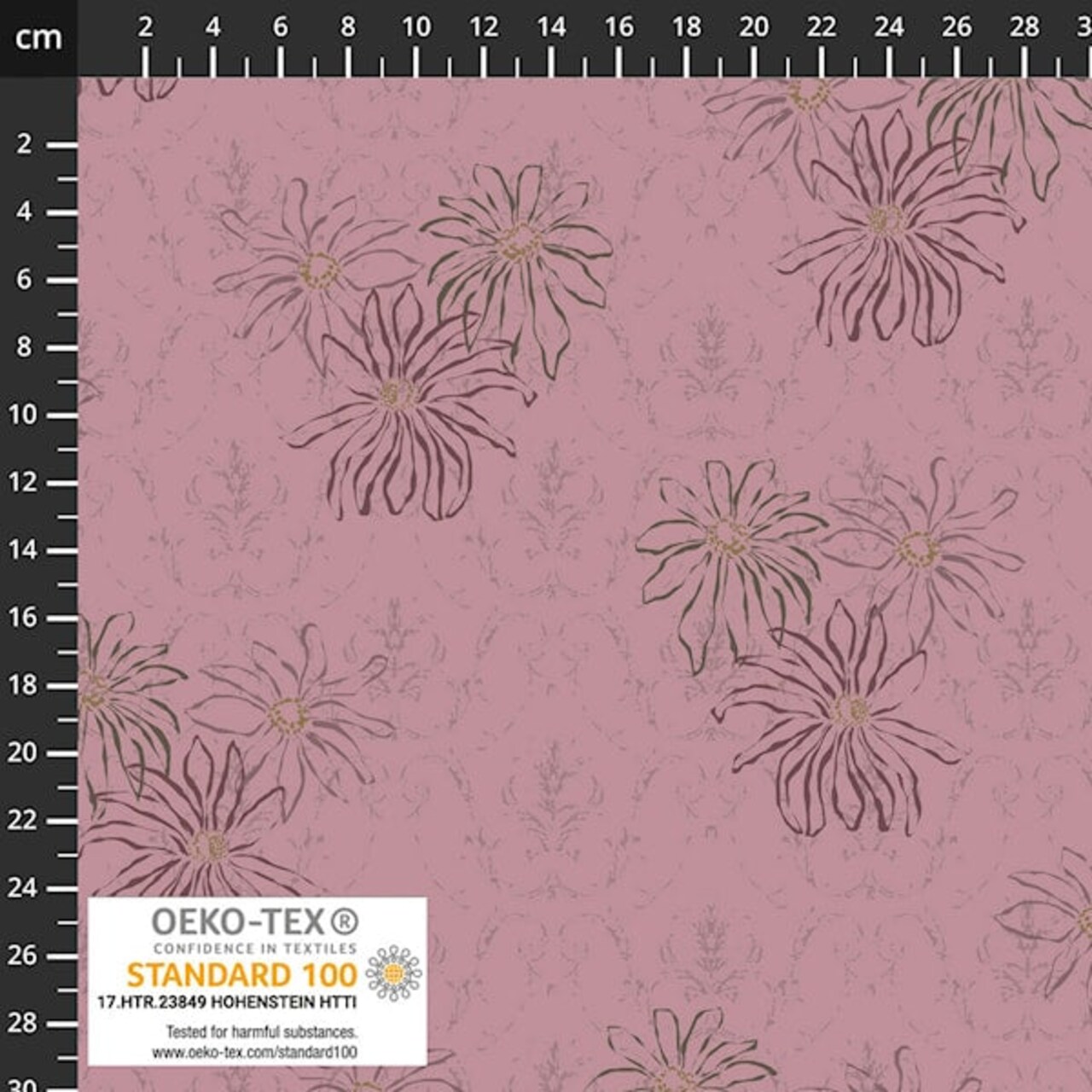 Fabric Stof Pink Floral AVALANA Jersey by the Quarter Yard 19-1430